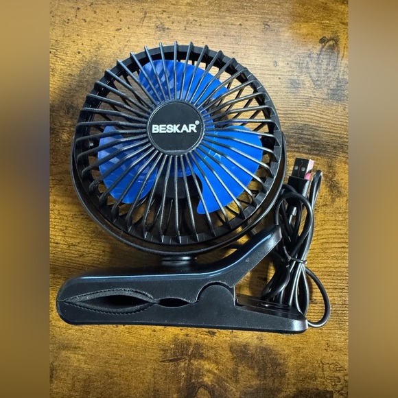 BESKAR Portable Clip on Fan Rechargeable 4 Speeds Small Battery Operated Fan USB - Picture 1 of 5